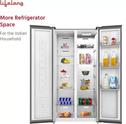 Lifelong 460 L Frost Free Side by Side Refrigerator (Silver, LLSBSR460)(OPEN BOX) Lifelong 460 L Frost Free Side by Side Refrigerator (Silver, LLSBSR460)(OPEN BOX)